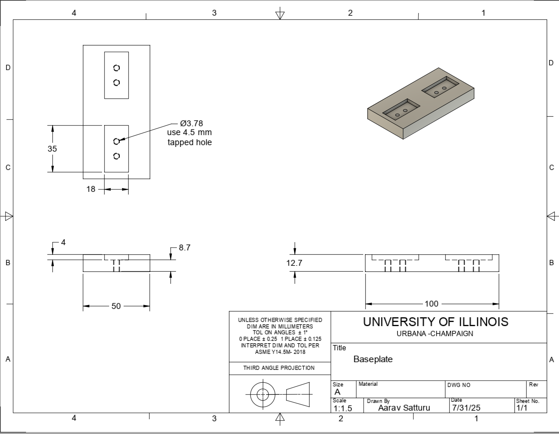 Baseplate Technical Drawing