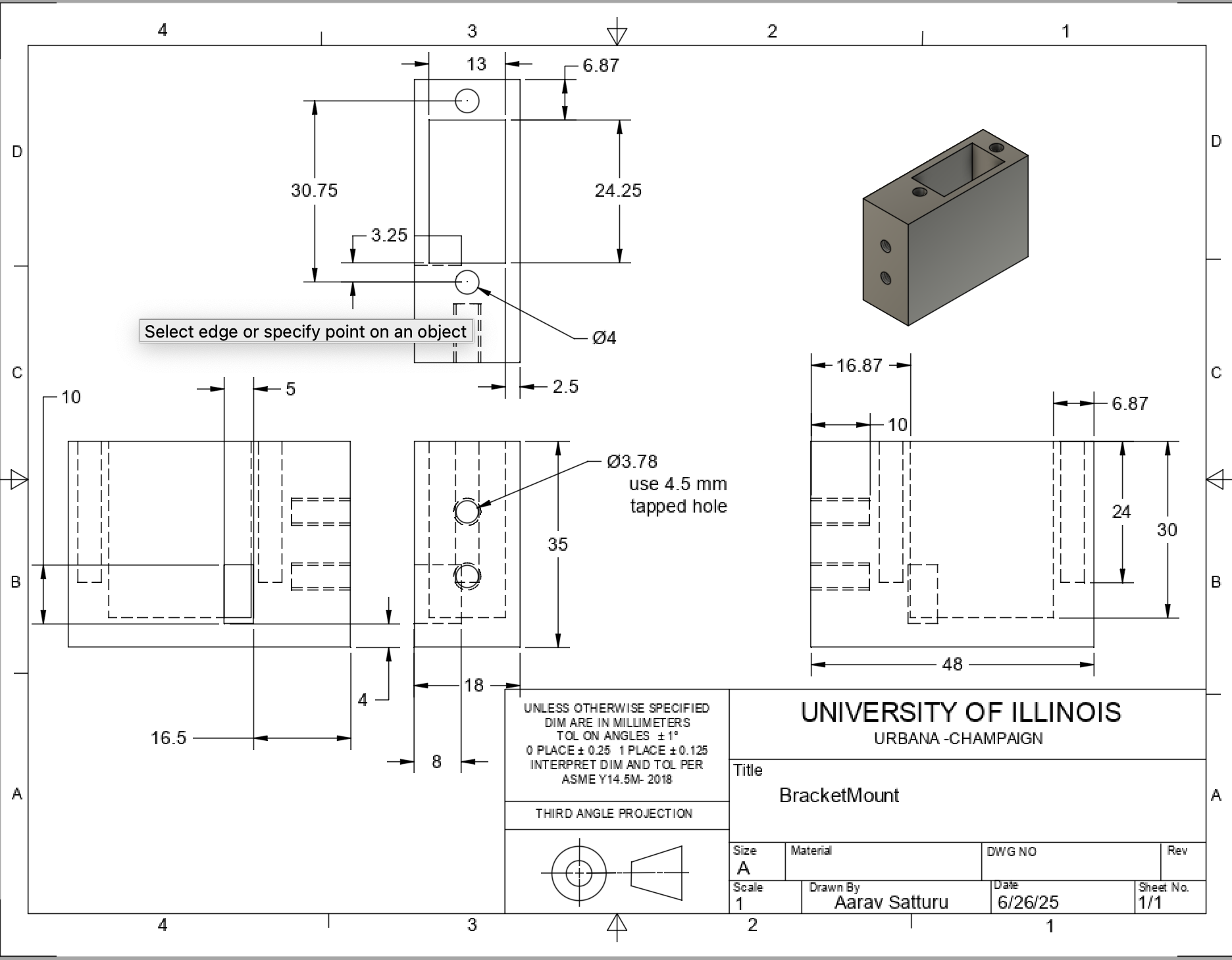 BracketMount Technical Drawing